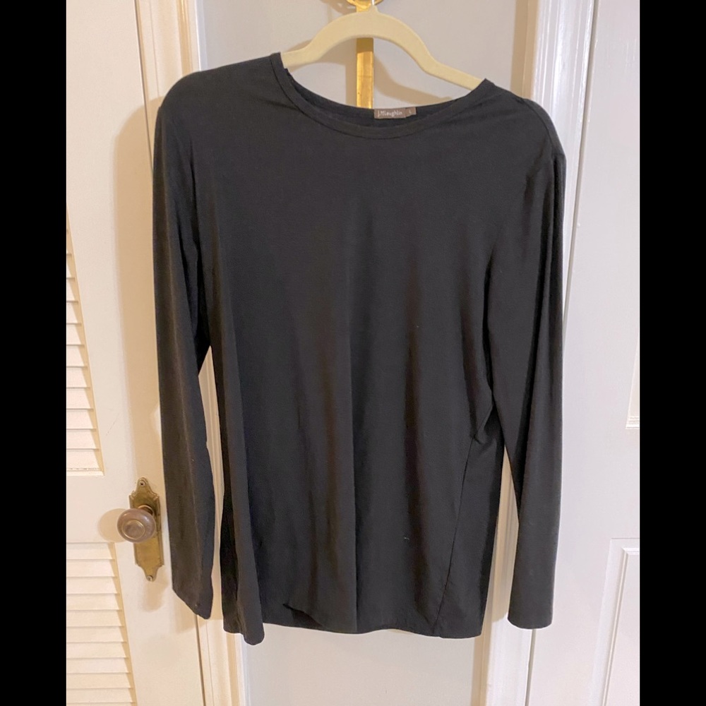 J. McLaughlin long sleeve lightweight crew neck shirt; SZ L